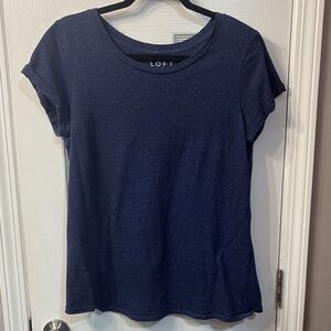 LOFT Blue Fitted Short Sleeve T-Shirt